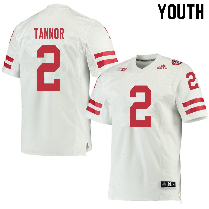 Youth #2 Caleb Tannor Nebraska Cornhuskers College Football Jerseys Sale-White - Click Image to Close